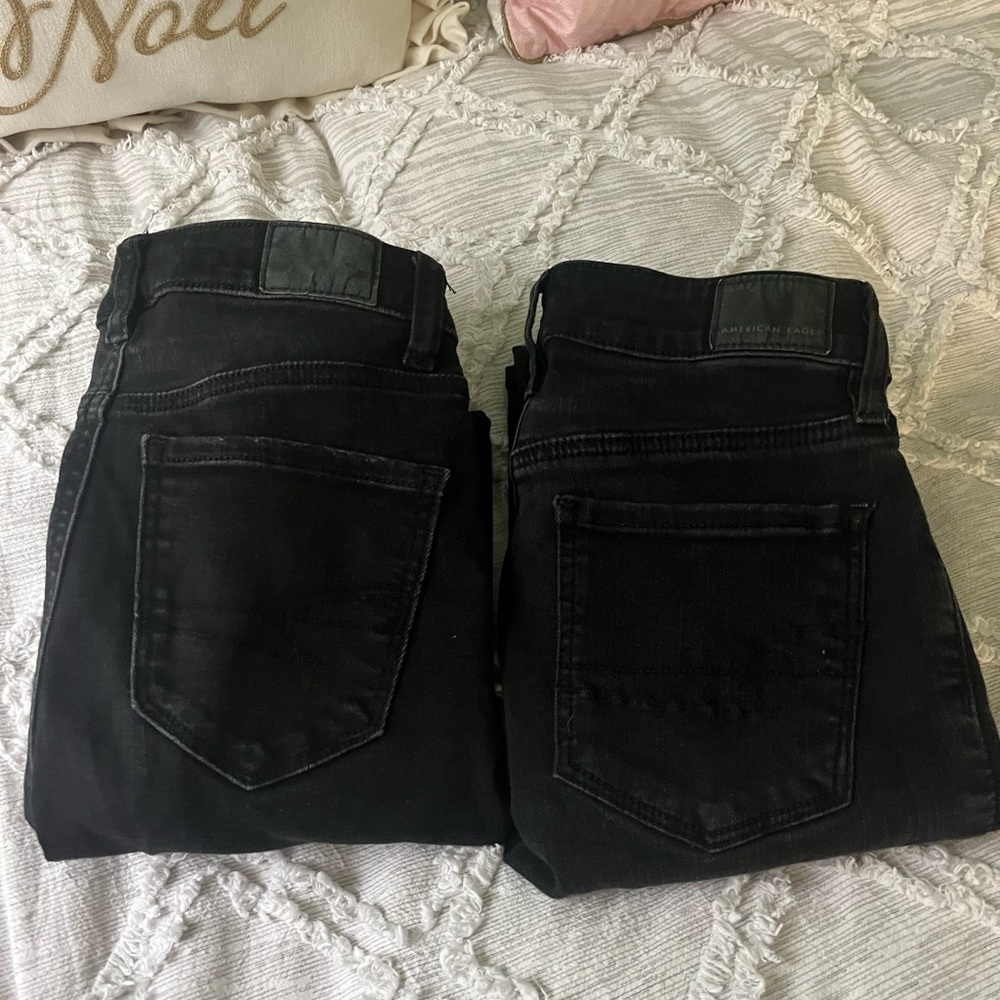 American Eagle 2 Pairs Black Ripped Jeans